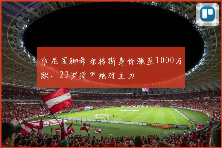 印尼国脚希尔格斯身价涨至1000万欧，23岁荷甲绝对主力